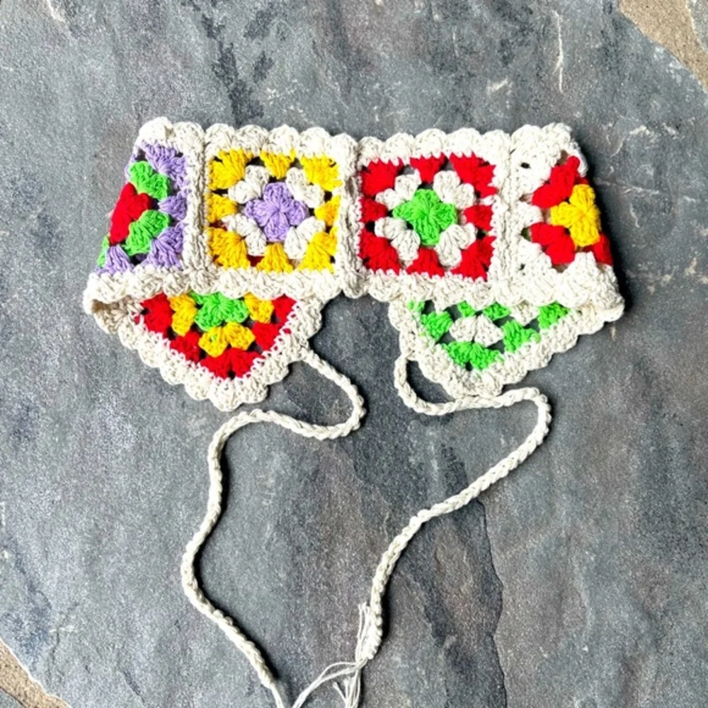 Small Floral Crochet Hair Wrap